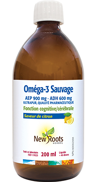 Oméga-3 Sauvage AEP 900 mg · ADH 600 mg Saveur de citron